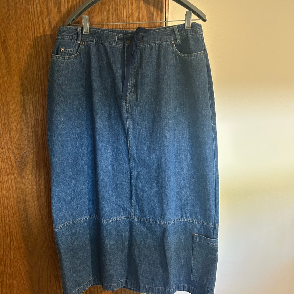 CJ Banks Dark Blue Denim Pencil Skirt